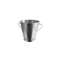 CAC China SMPL-5H Stainless Steel Mini Serving Pail with Hammered Handle 5&quot; Dia x 5&quot; H
