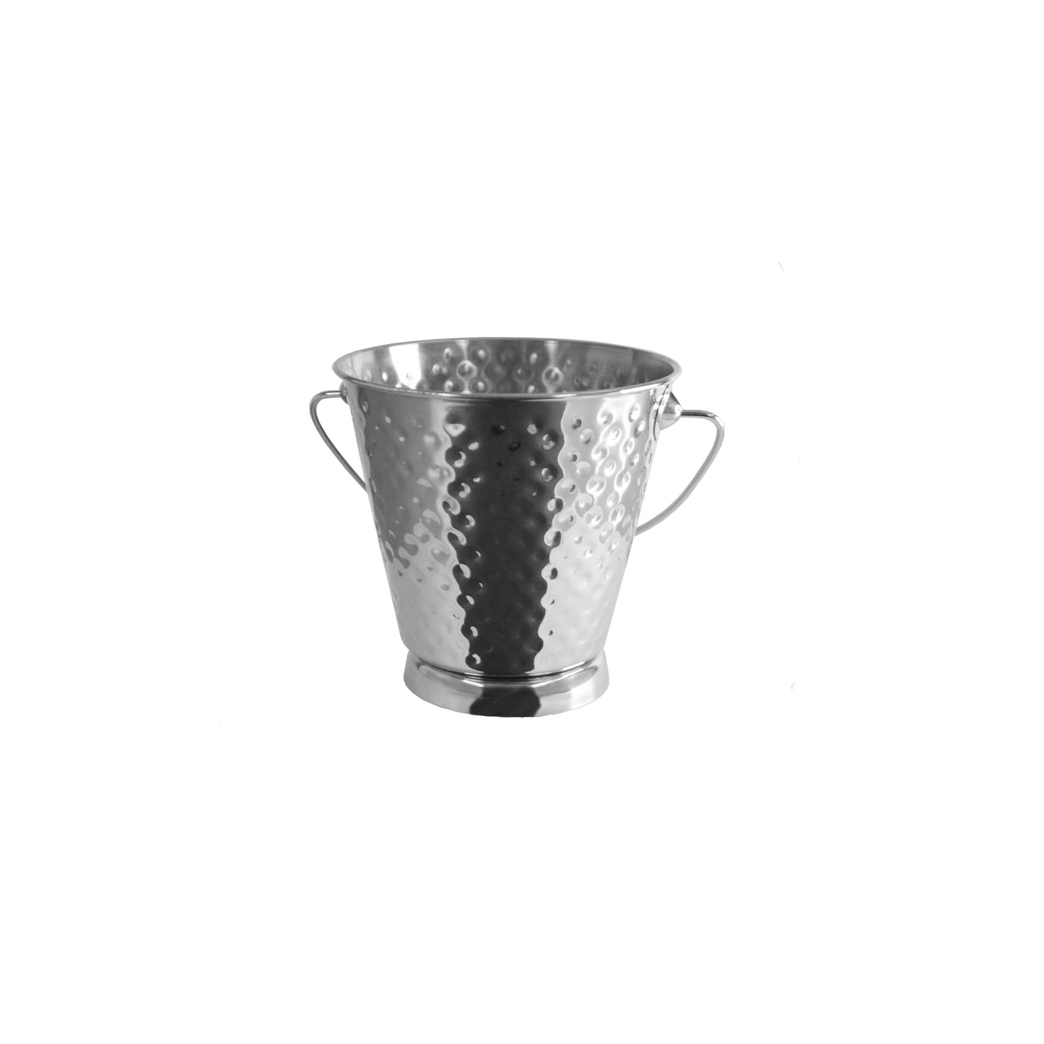 CAC China SMPL-5H Stainless Steel Mini Serving Pail with Hammered Handle 5" Dia x 5" H