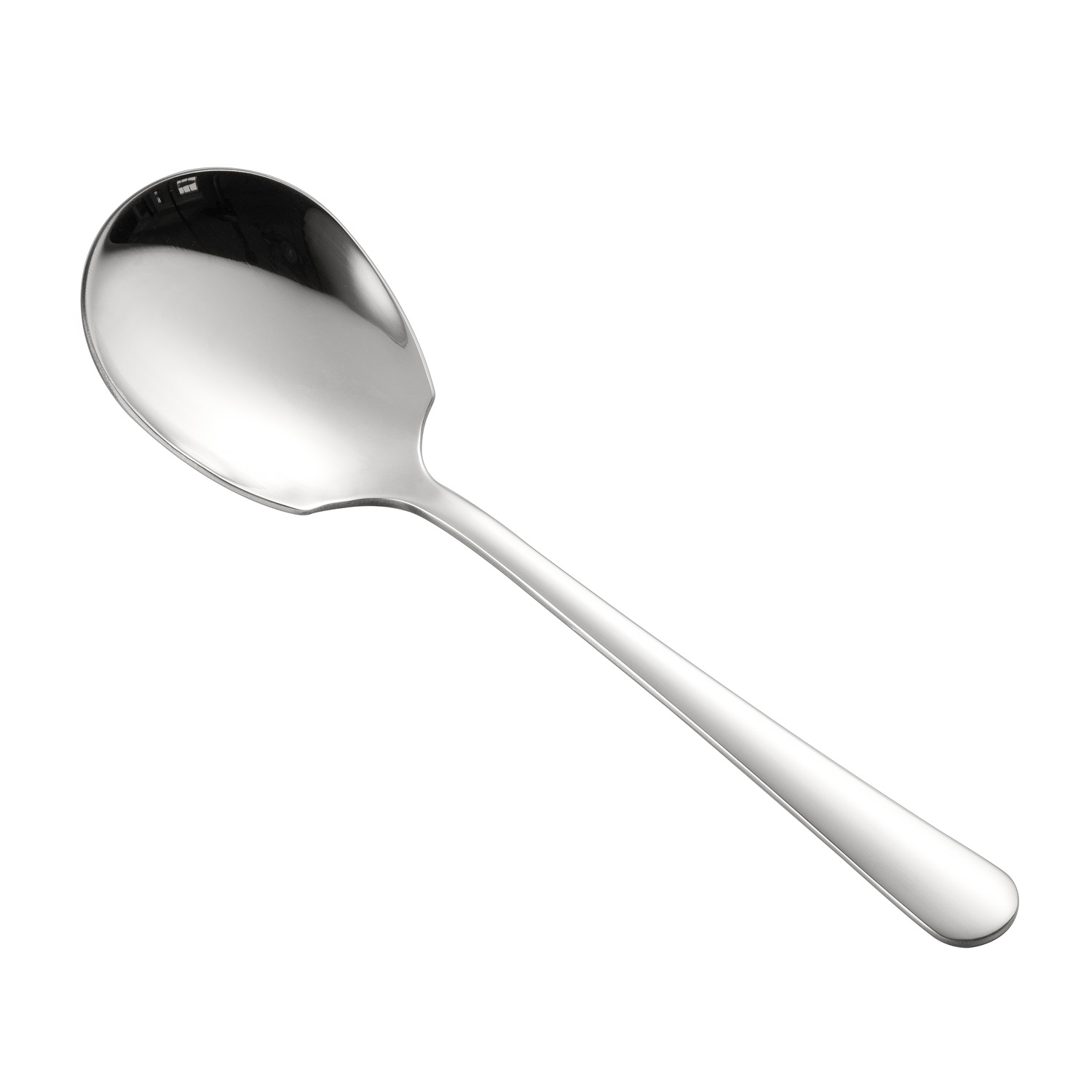 CAC China SSLS-8 Stainless Steel Serving Spoon with Round Edge 8-1/2" - 1 dozen