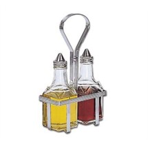 TableCraft 600N Set Of Oil & Vinegar Dispenser with Chrome Rack