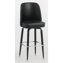 Royal Industries ROY 7714 Black Frame Bar Stool with Bucket Seat, Set of 2