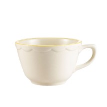 CAC China SC-1G Seville Scalloped Edge Tall Cup with Gold Band 7 oz.