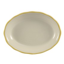 CAC China SC-12G Seville Scalloped-Edge Oval Platter with Gold Band, 9 5/8&quot; x 7 1/8&quot;