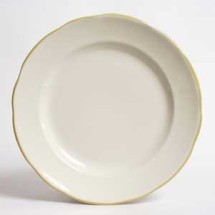 CAC China SC-7G Seville Scalloped Edge Plate with Gold Band, 7 3/8&quot;