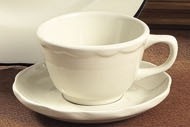 CAC China SC-36G Seville Scalloped Edge A.D. Saucer with Gold Band, 4-3/4"