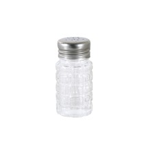 CAC China G8CK-2F Glass Beehive Shaker with Stainless Steel Flat Top 2 oz.  - 1 dozen