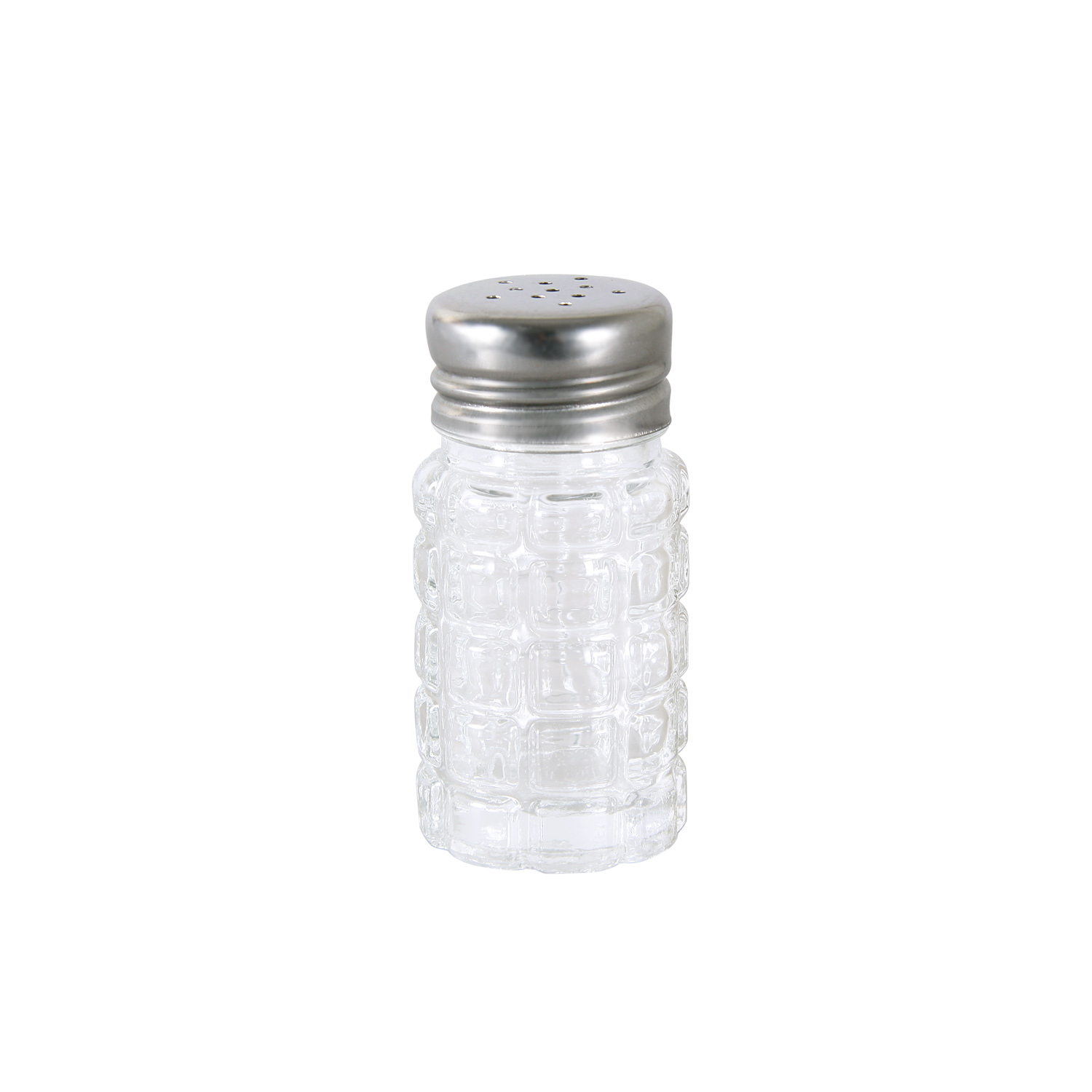 CAC China G8CK-2F Glass Beehive Shaker with Stainless Steel Flat Top 2 oz.