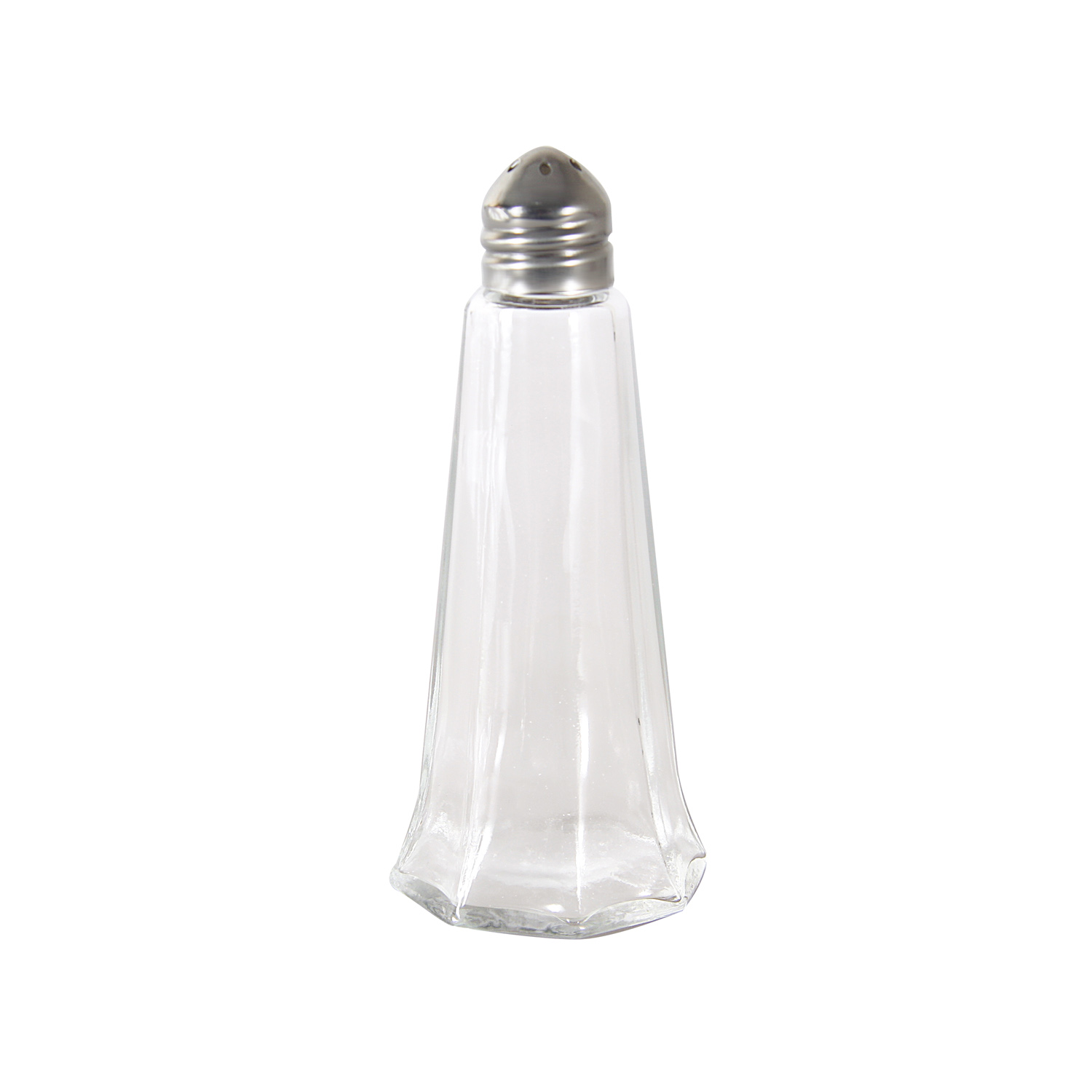 CAC China G7TK-1S Glass Tower Shaker with Stainless Steel Cap 1 oz.