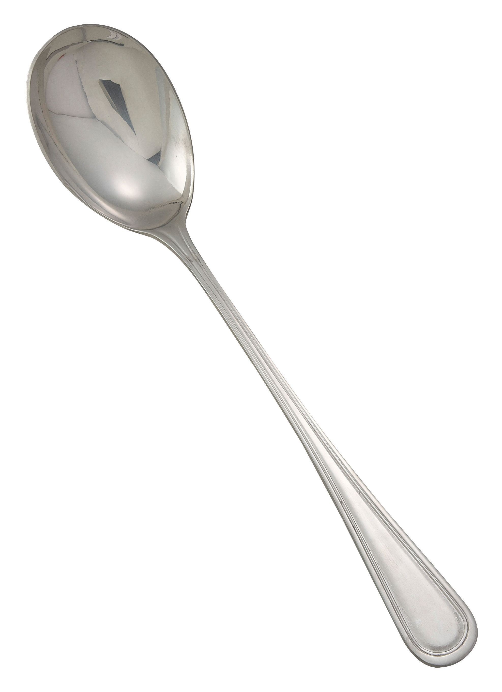 Winco 0030-23 Shangarila Stainless Steel Solid Serving Spoon, 11-1/2" (12/Pack)