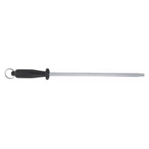 Winco K-12S Sharpening Steel with Black Handle 12&quot;
