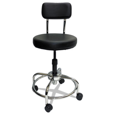 ShopSol Black Lab / Healthcare Stool with Back