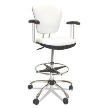 ShopSol White Vinyl Lab / Healthcare Stool