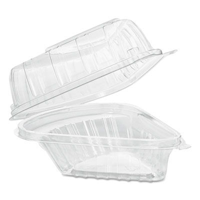 Showtime Clear Hinged Containers, Pie Wedge, 6 2/3 oz, Plastic,  250/Carton