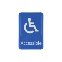CAC China SCE9-AC06 Compliance Sign English &quot;Accessible&quot; Blue 6&quot; x 9&quot; H