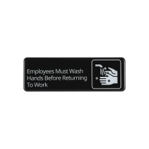 CAC China SCE3-WH23 Compliance Sign English &quot;Employees Must Wash...Returning to Work&quot; 9&quot;x 3&quot; H