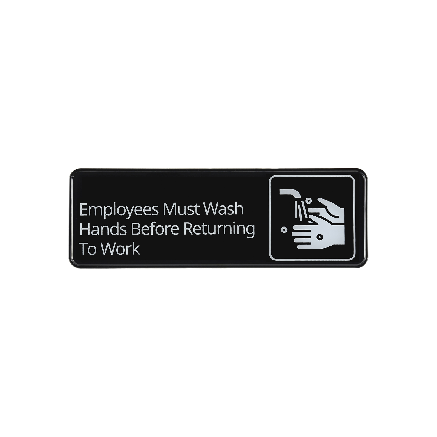 CAC China SCE3-WH23 Compliance Sign English "Employees Must Wash...Returning to Work" 9"x 3" H