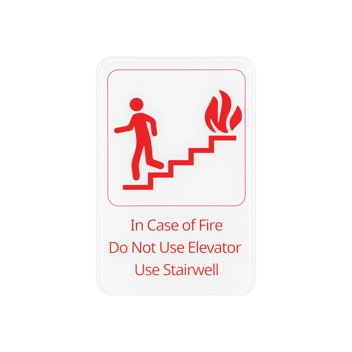 CAC China SCE9-SW04 Compliance Sign English In "Case of Fire...Stairwell" White 6" x 9" H