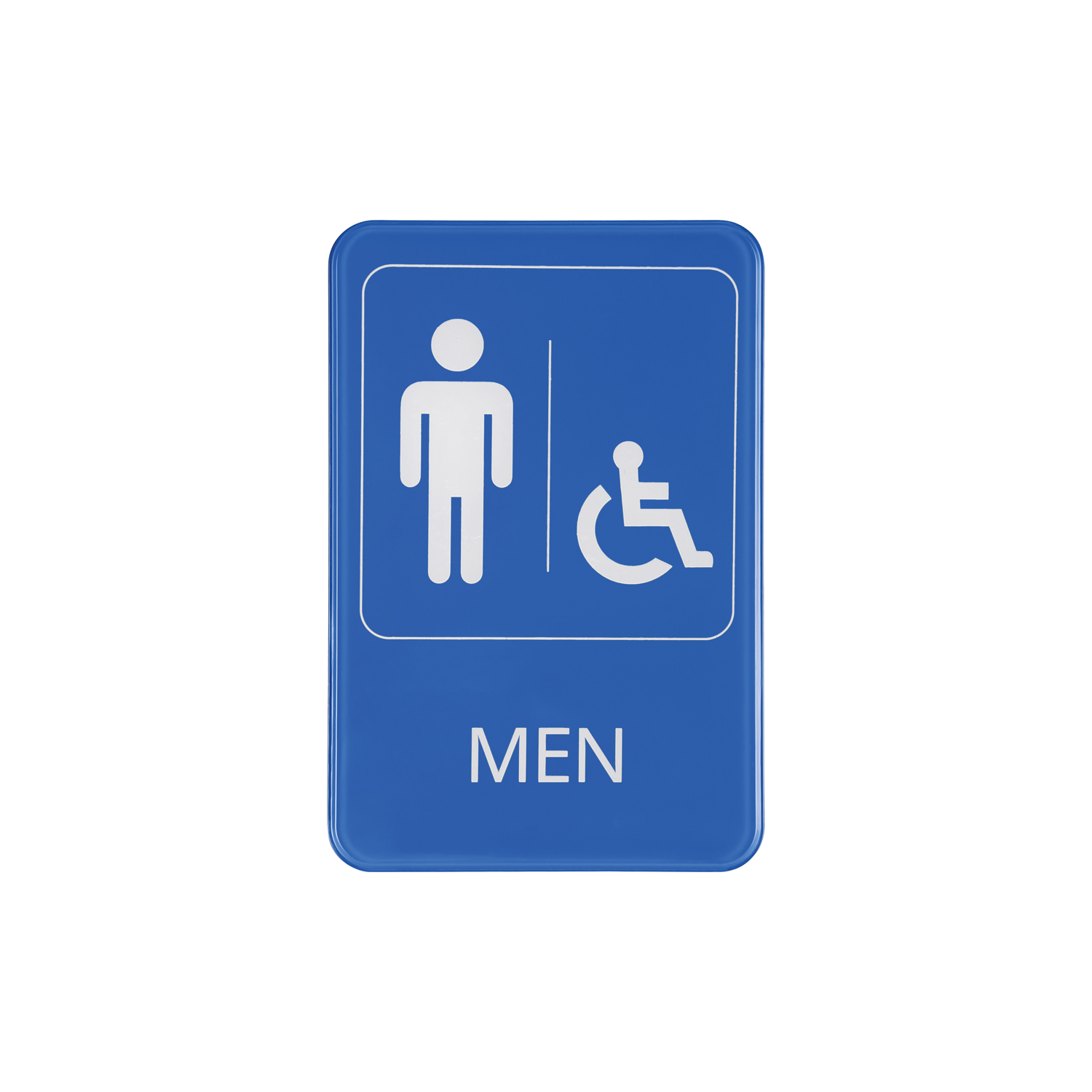 CAC China SCE9-MN08 Compliance Sign English "Men" Blue 6" x 9" H