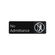 CAC China SCE3-NA12 Compliance Sign English &quot;No Admittance&quot; 9&quot;x 3&quot; H