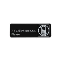 CAC China SCE3-NC15 Compliance Sign English &quot;No Cell Phone Use, Please&quot; 9&quot;x 3&quot; H