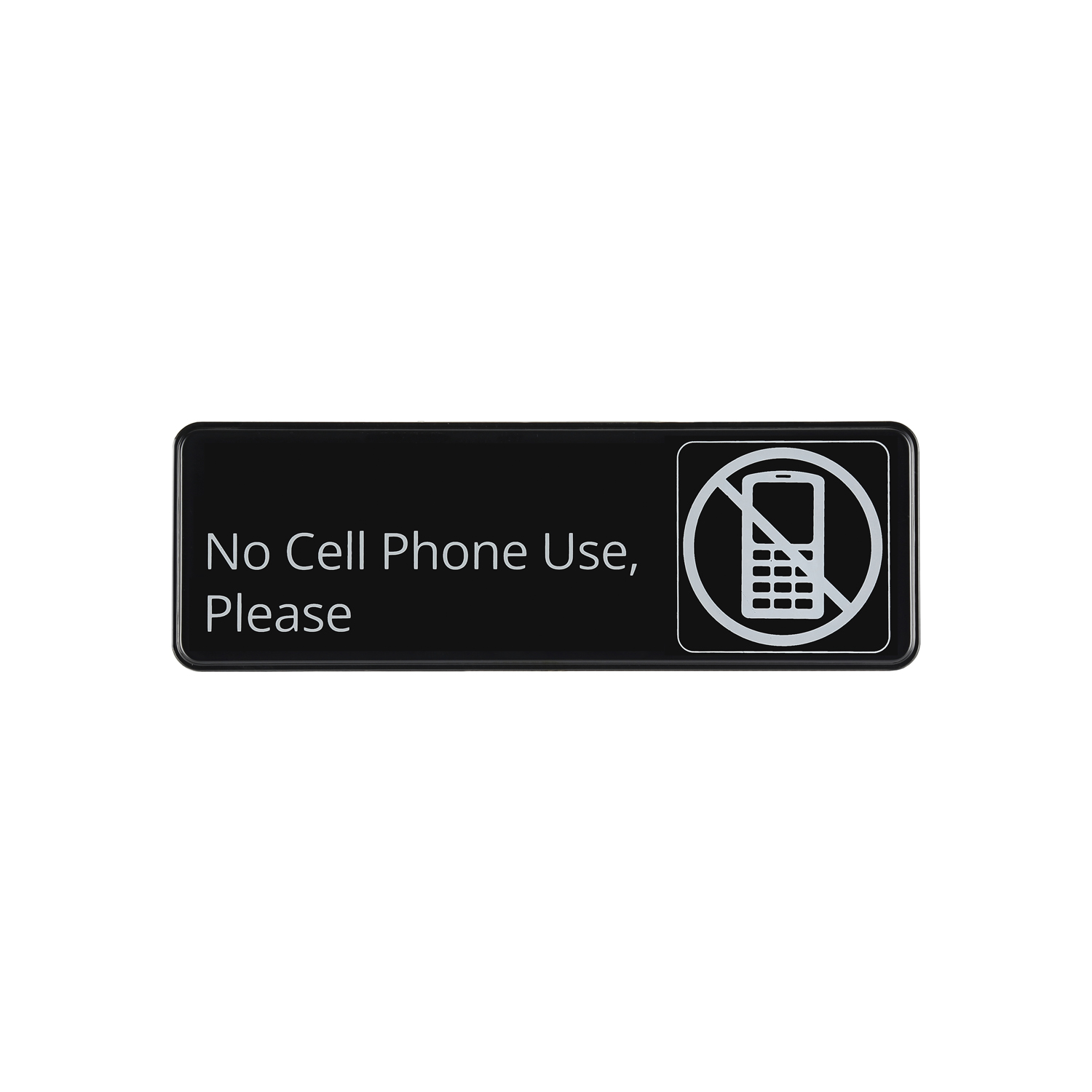 CAC China SCE3-NC15 Compliance Sign English "No Cell Phone Use, Please" 9"x 3" H