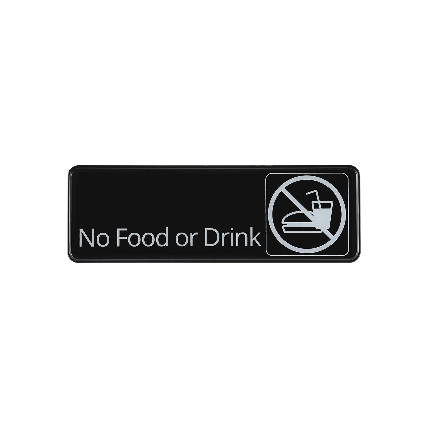 CAC China SCE3-NF14 Compliance Sign English "No Food or Drink" 9"x 3" H