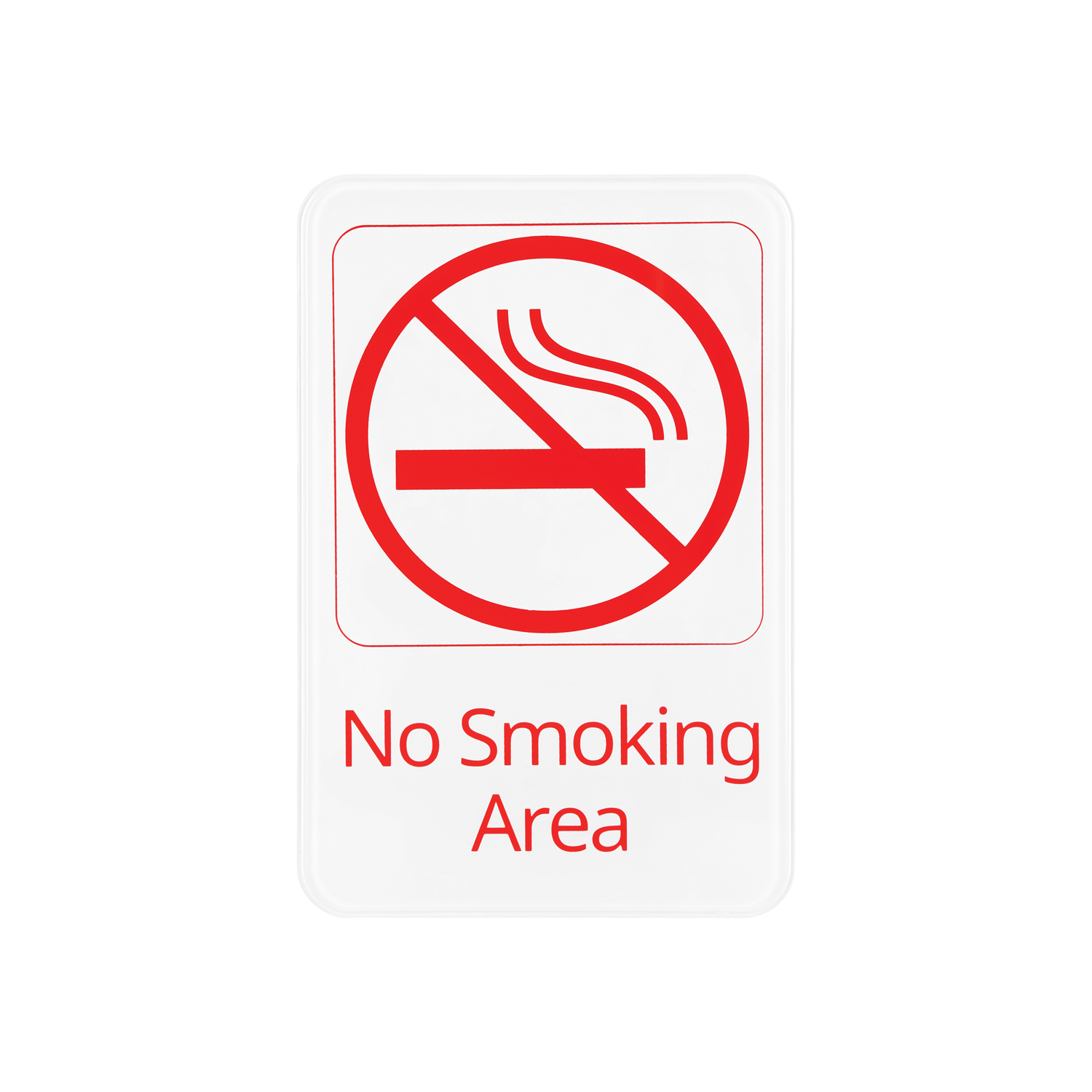 CAC China SCE9-NM05 Compliance Sign English "No Smoking Area" White 6" x 9" H