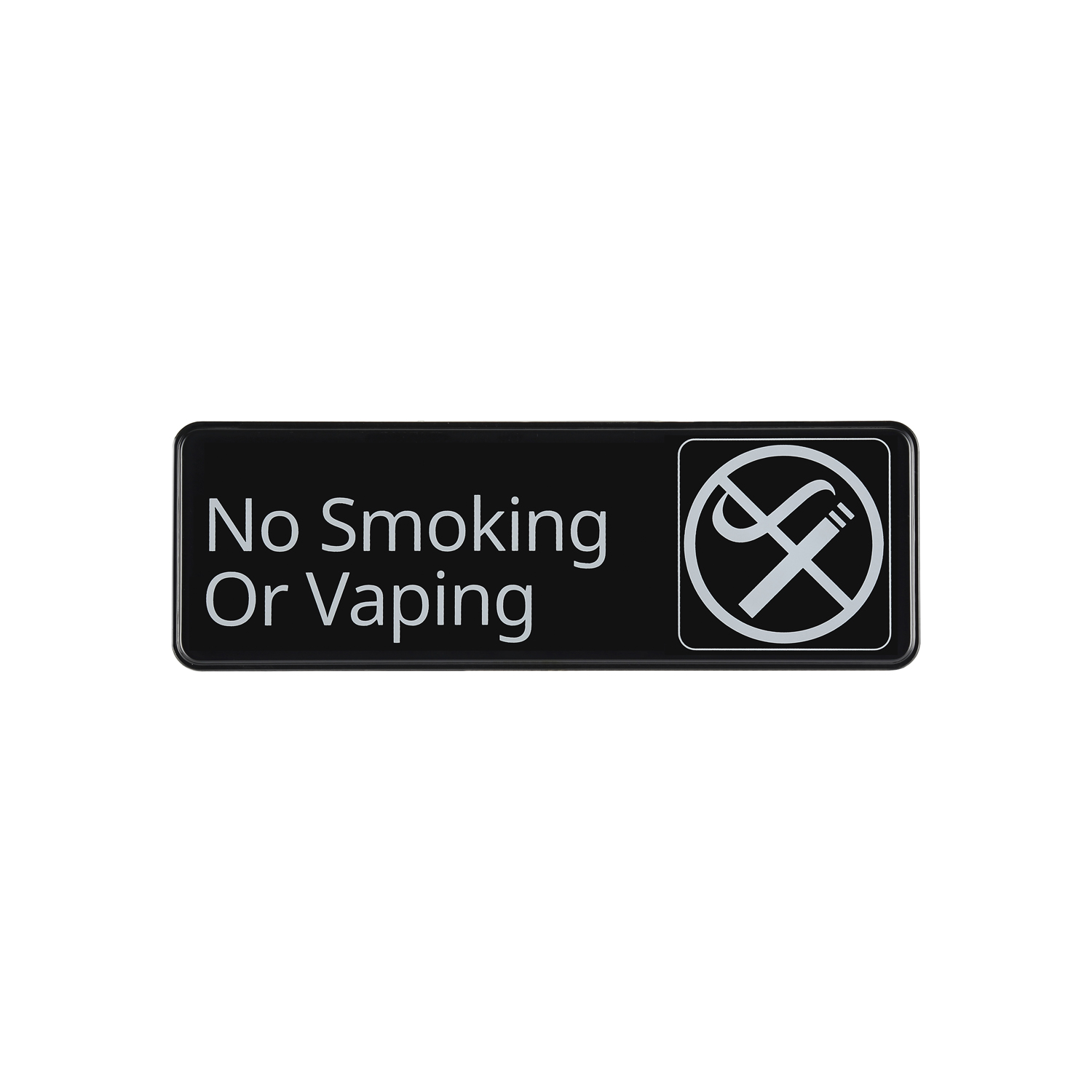 CAC China SCE3-NV18 Compliance Sign English "No Smoking or Vaping" 9"x 3" H