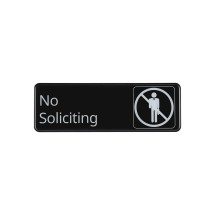 CAC China SCE3-NS16 Compliance Sign English &quot;No Soliciting&quot; 9&quot;x 3&quot; H