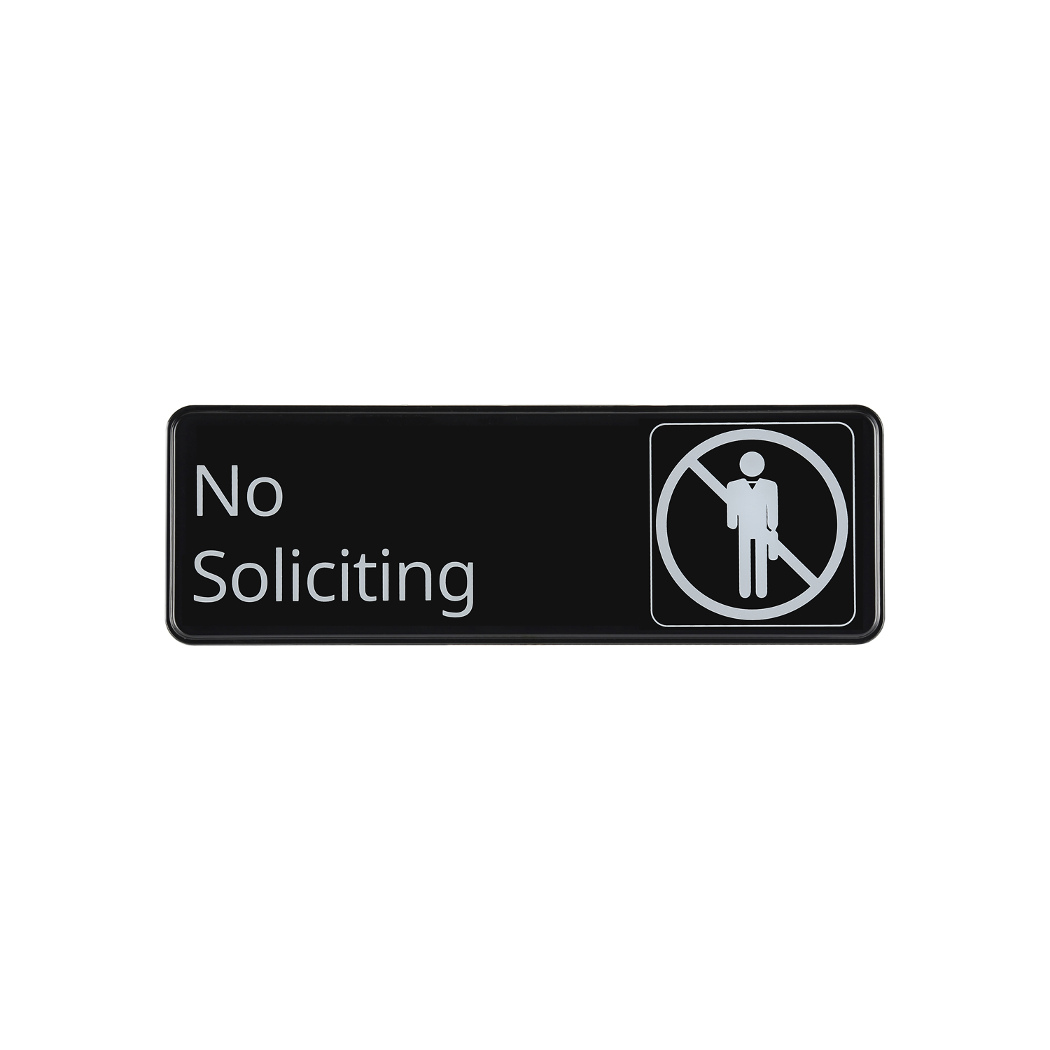 CAC China SCE3-NS16 Compliance Sign English "No Soliciting" 9"x 3" H