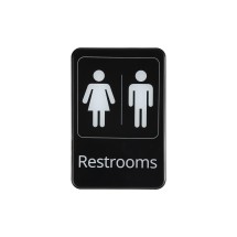 CAC China SCE9-RR07 Compliance Sign English &quot;Restrooms&quot; 6&quot; x 9&quot; H