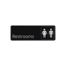 CAC China SCE3-RM24 Compliance Sign English &quot;Restrooms&quot; 9&quot;x 3&quot; H