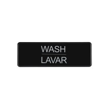 CAC China SCS3-WS03 Compliance Sign English/Spanish &quot;Wash&quot; 9&quot;x 3&quot; H