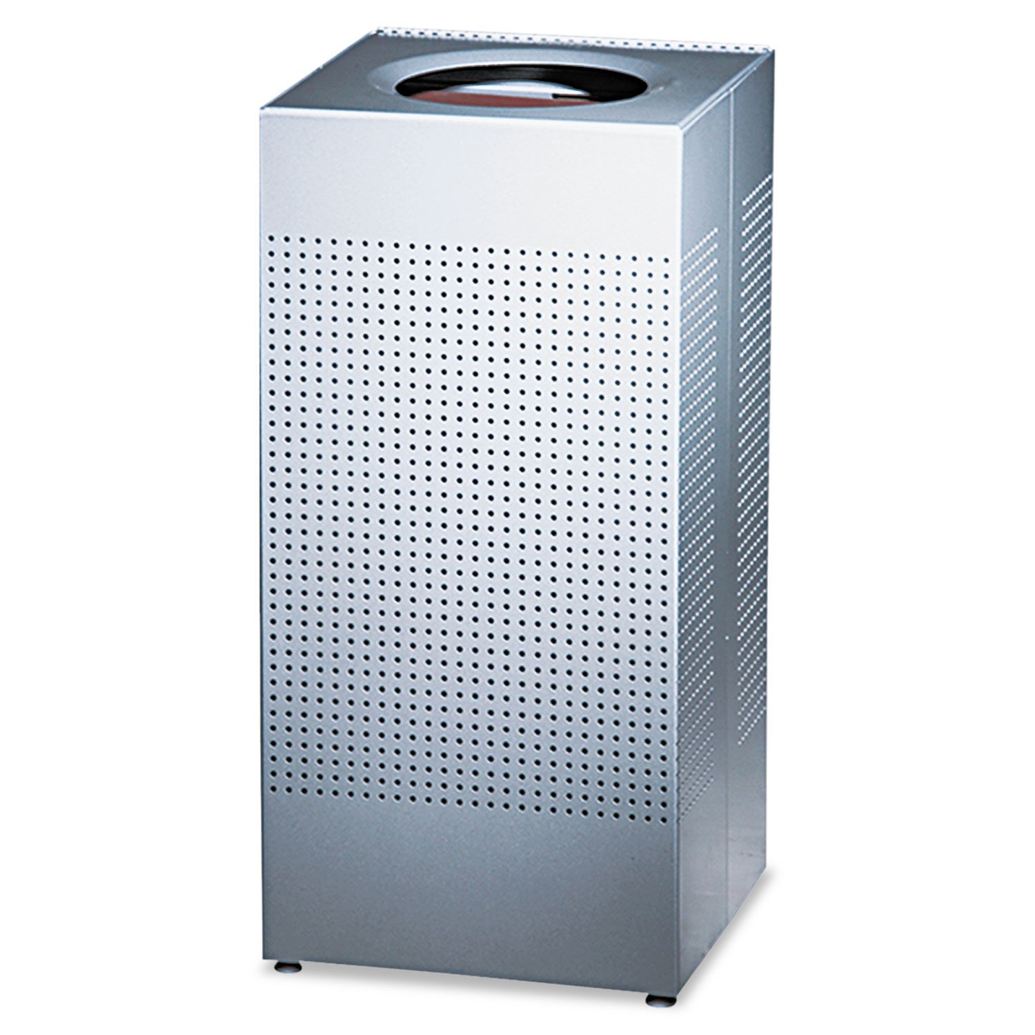 Silhouettes Silver Metallic Waste Receptacle, 16 Gallon