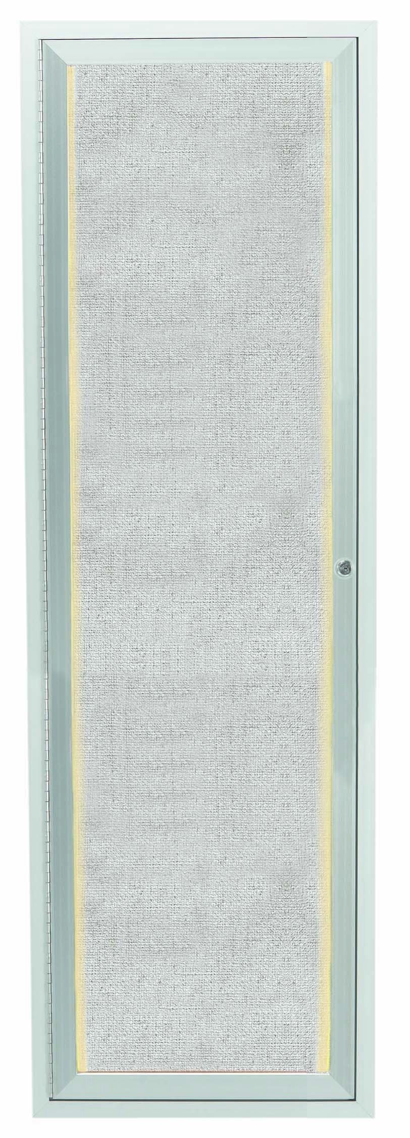 Aarco Products LODCC3612R Silver Enclosed 1 Door Aluminum Indoor/Outdoor Bulletin Board with LED Lighting, 12"W x 36"H 1 door
