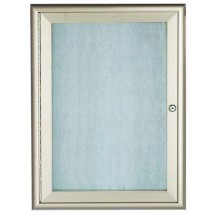 Aarco Products OWFC2418 Silver Indoor/Outdoor Waterfall Series 1 Door Enclosed Bulletin Board, 18&quot;W x 24&quot;H