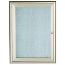 Aarco Products OWFC3624 Silver Indoor/Outdoor Waterfall Series Enclosed Bulletin Board, 24&quot;W x 36&quot;H