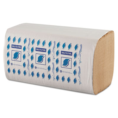 Single-Fold Paper Towels, 1-Ply, Kraft, 9