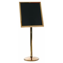 Aarco Products P-5B Single Pedestal Broadcaster- Brass Frame with Menu Holder