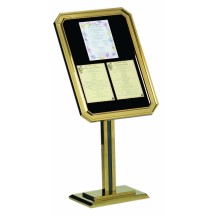 Aarco Products P31-B Single Pedestal Ornamental Sign and Poster Stand, Brass