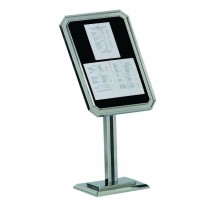 Aarco Products P31-C Single Pedestal Ornamental Sign and Poster Stand, Chrome