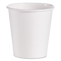 Single-Sided Poly Paper Hot Cups, 10 oz, White, 1000/Carton