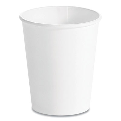 Single Wall Hot Cups 8 oz, White, 1,000/Carton