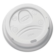Sip-Through Dome Hot Drink Lids for 10 oz Cups, White, 100/Pack