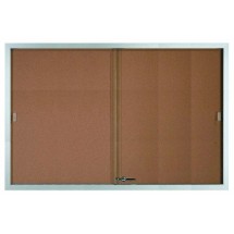 Aarco Products SBC4872 Sliding Glass Enclosed Aluminum Frame Bulletin Board, 72&quot;W x 48&quot;H