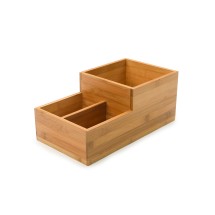 Rosseto BD108 Small Condiment Natural Bamboo Tray Bakery Building Block 8&quot; x 14.75&quot; x 6&quot;