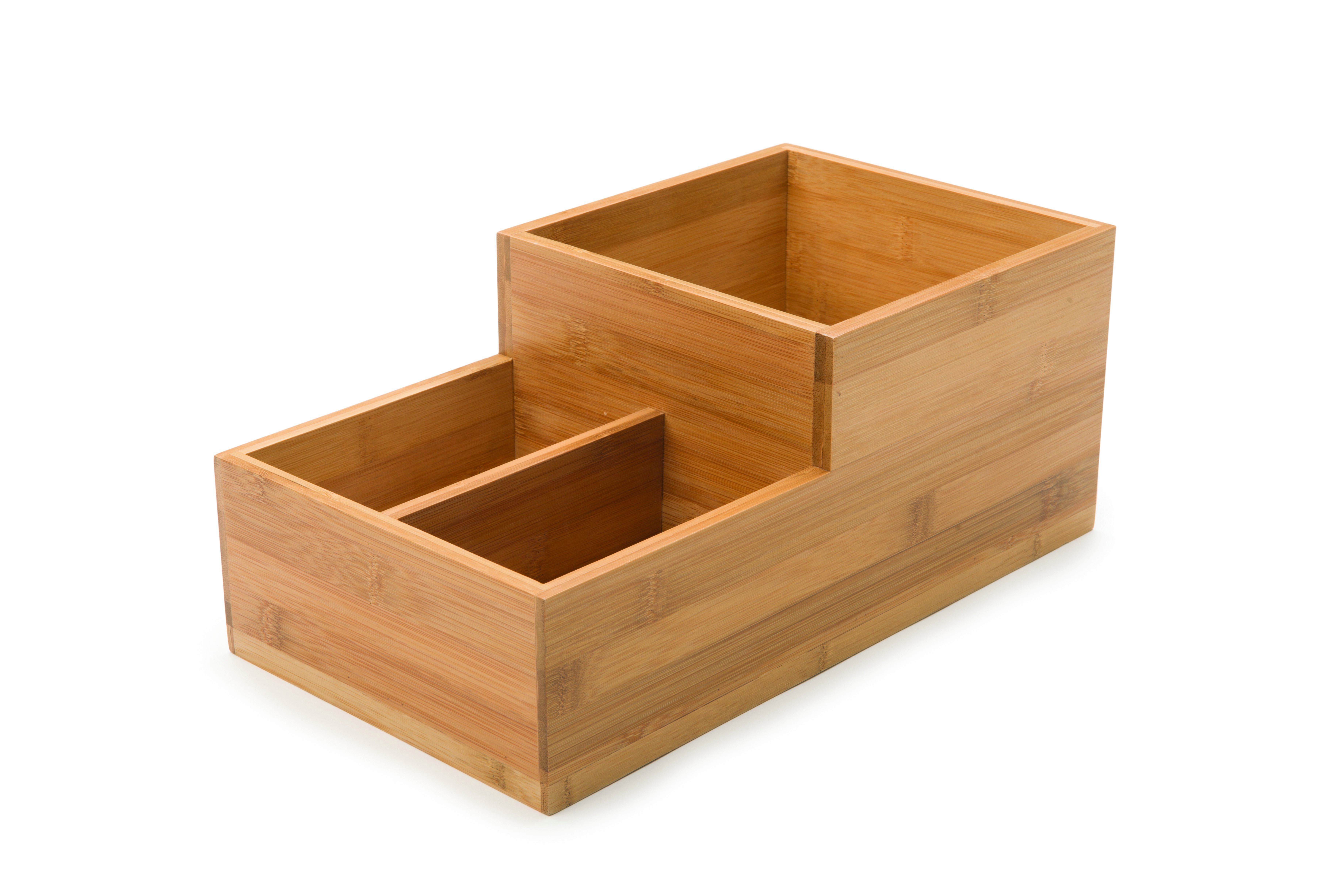 Rosseto BD108 Small Condiment Natural Bamboo Tray Bakery Building Block 8" x 14.75" x 6"