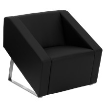 Flash Furniture ZB-SMART-BLACK-GG Smart Series Black Leather Reception Chair