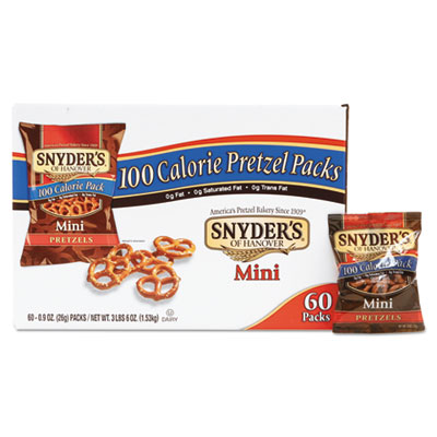 Snyder's Mini Pretzels, 0.9 oz Bags, 60/Carton