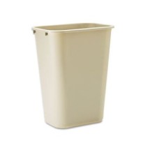Deskside Plastic Wastebasket,  10.25 Gallon, Beige
